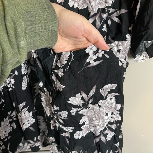 Spiritual Gangster Maya Kimono One Size Black Floral Lounge Get Ready Robe - Picture 4 of 7